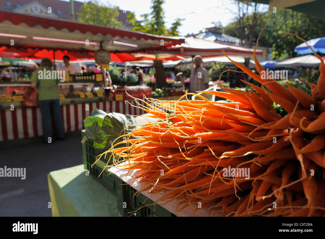 Mercato dei contadini a Kaiser-Josef-Platz, Graz, Stiria, Austria, Europa Foto Stock