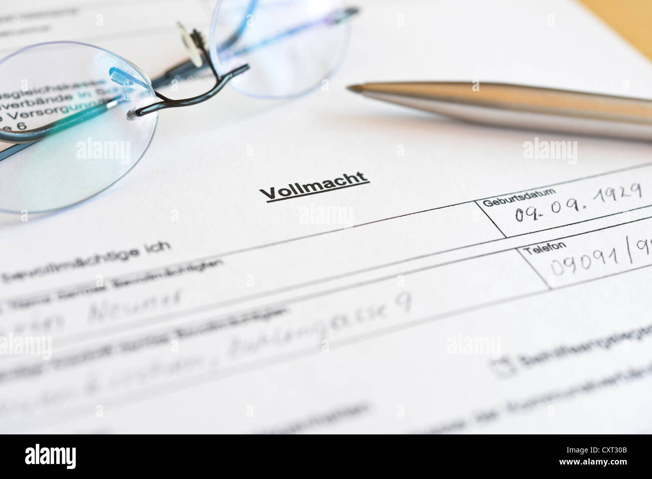 Completata la procura forma, Germania, Europa Foto Stock