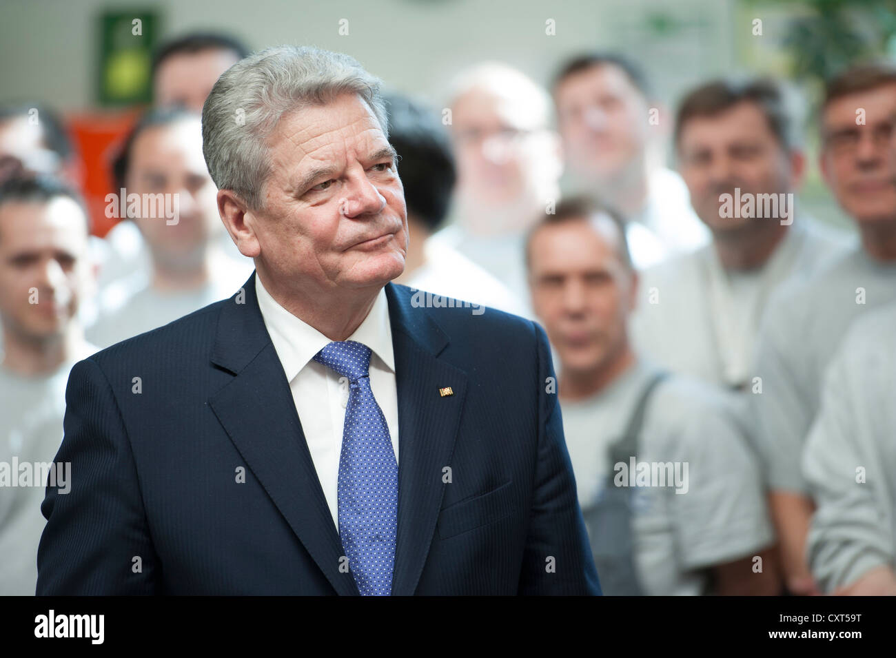 Visita inaugurale del presidente federale Joachim Gauck e la sua compagna Daniela Schadt nel Baden-Wuerttemberg, visita aziendale alla Ritter Foto Stock