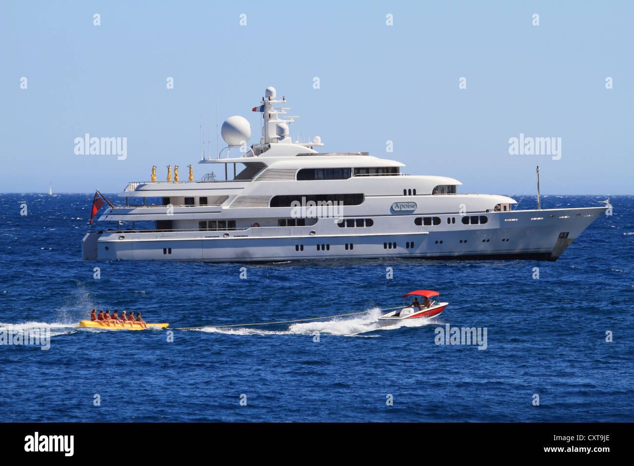 Motor Yacht, Apoise, costruito da Luerssen Yachts, lunghezza 67 m, costruito nel 2006, sulla Côte d'Azur, Mediterraneo, Francia Foto Stock