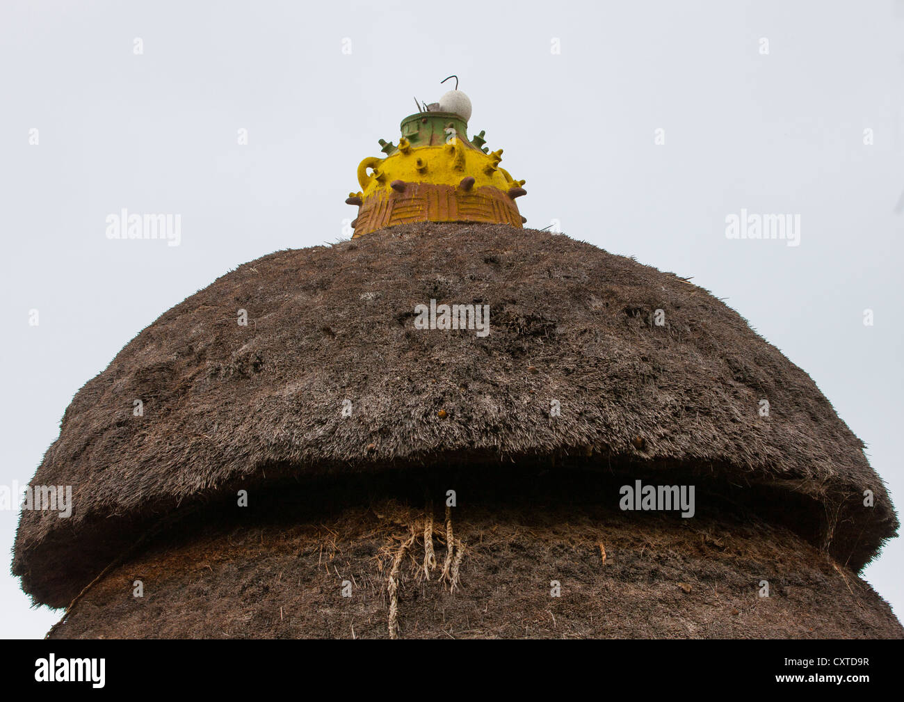 Mora, casa comune per gli uomini, Konso, Valle dell'Omo, Etiopia Foto Stock