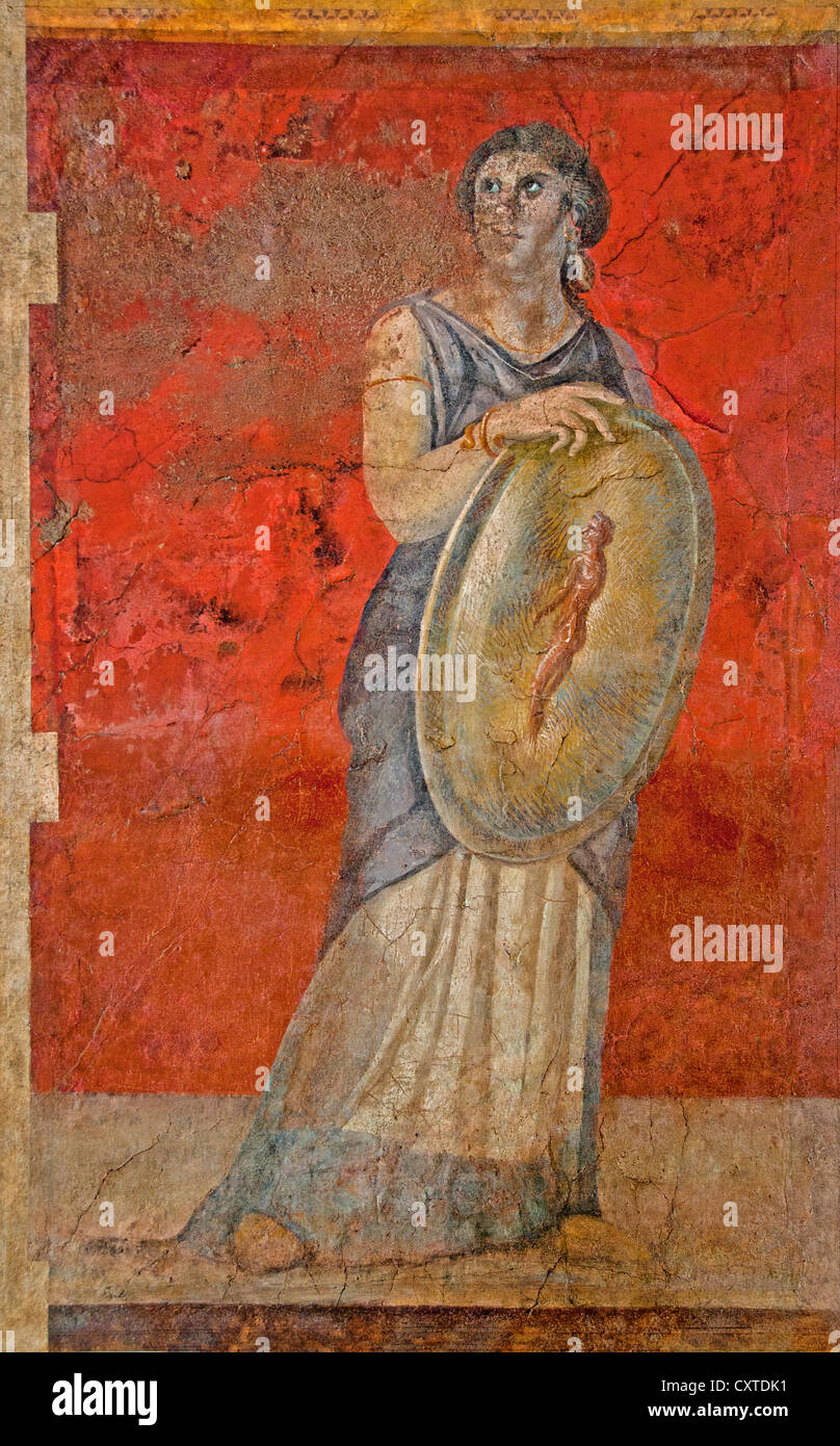 Pittura murale della villa di P. Fannius Synistor 50-40 A.C. Affresco romano Foto Stock