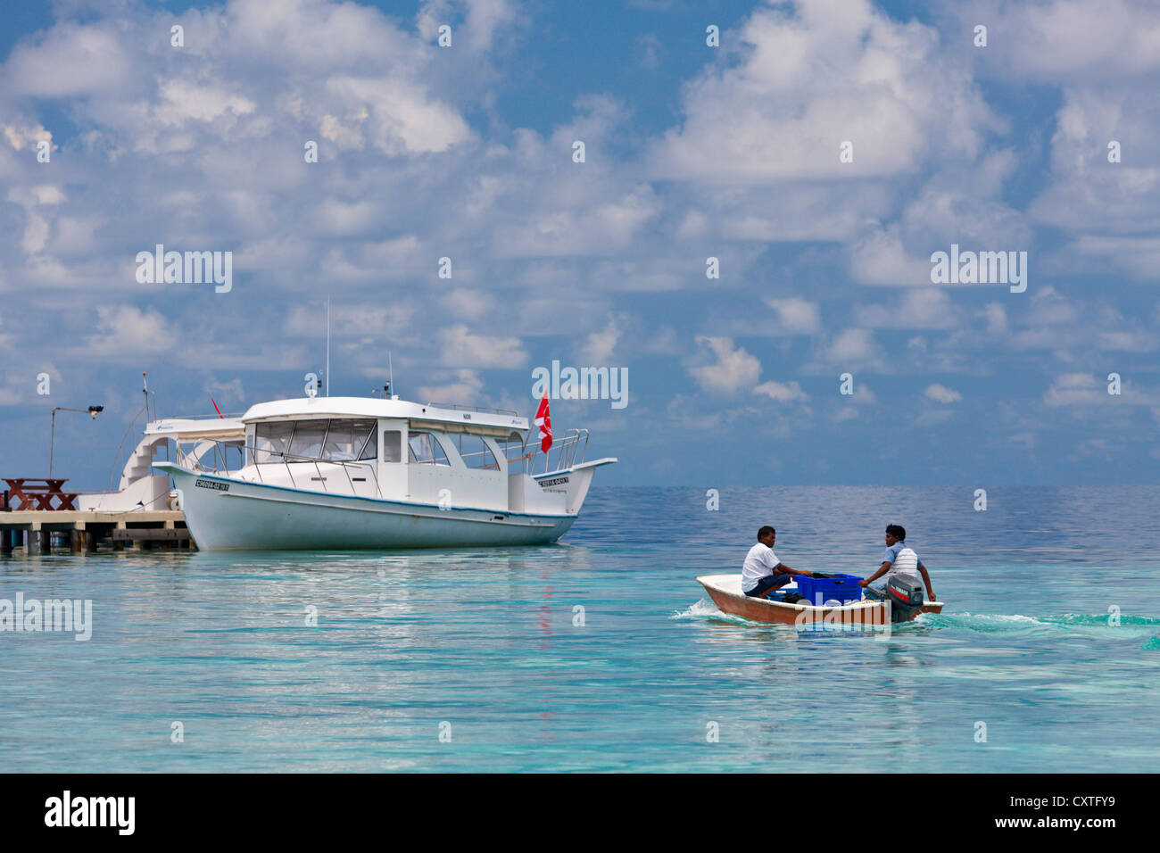 Impressioni di Eriyadu Island, North Male Atoll, Maldive Foto Stock