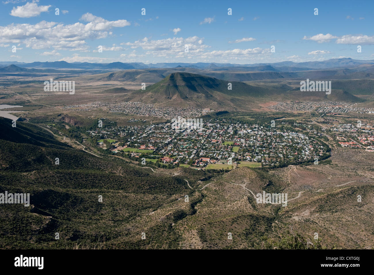 Vista su Graaff-Reinet, Eastern Cape Province, Sud Africa Foto Stock