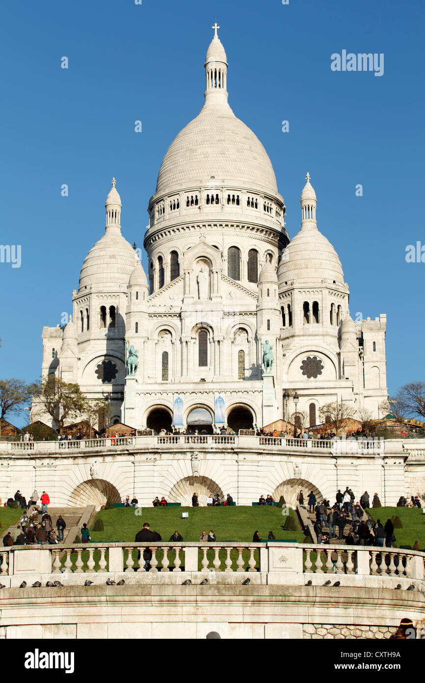 Basilique du Sacre Coeur, Montmartre, Paris, Francia. Foto Stock