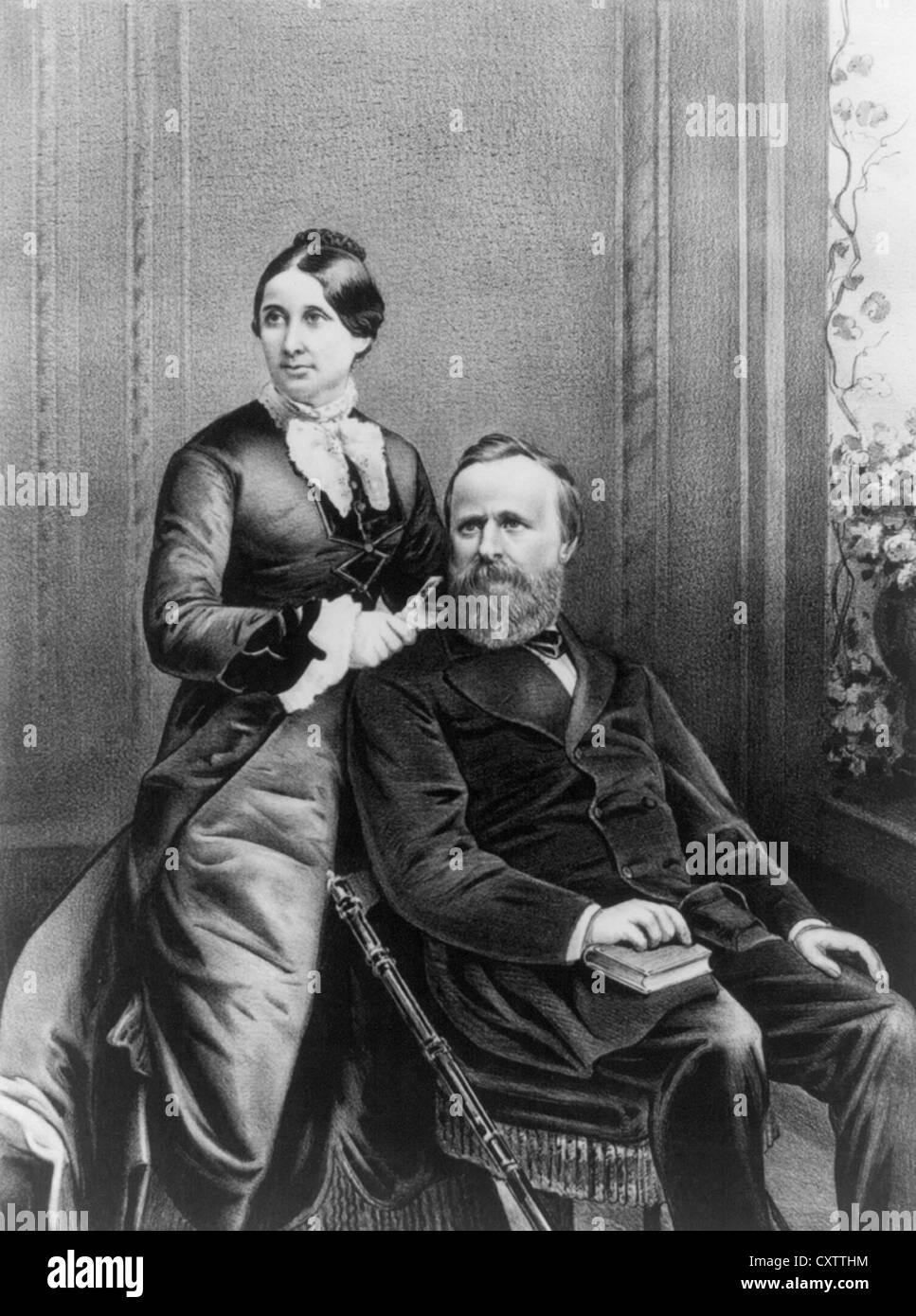 Presidente Rutherford Hayes e la sig.ra Lucia (Webb) Hayes, circa 1880 Foto Stock