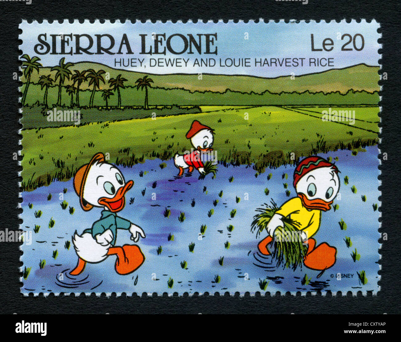 Sierra Leone francobollo - Cartoni animati Disney - Mickey Mouse e Donald Duck Foto Stock