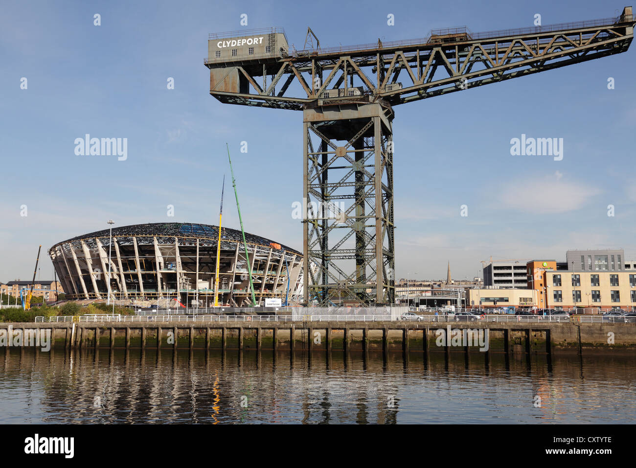 Cantiere della Scottish Hydro Arena a Glasgow, Scozia, Regno Unito Foto Stock