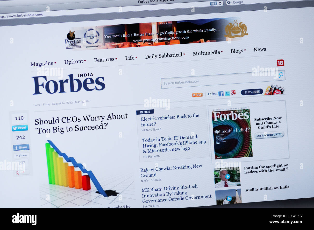 Sito web di Forbes - online notizie economiche Foto Stock