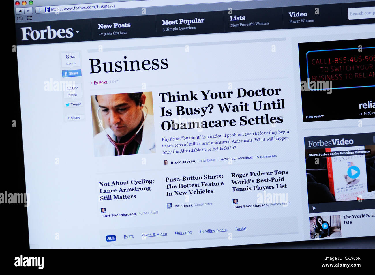 Sito web di Forbes - online notizie economiche Foto Stock