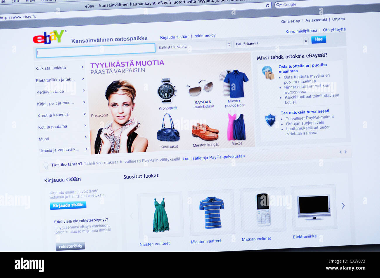 Ebay Finlandia sito Web di aste - online shopping Foto Stock