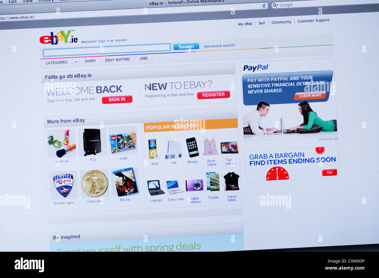 Ebay Irlanda sito web - online shopping Foto Stock