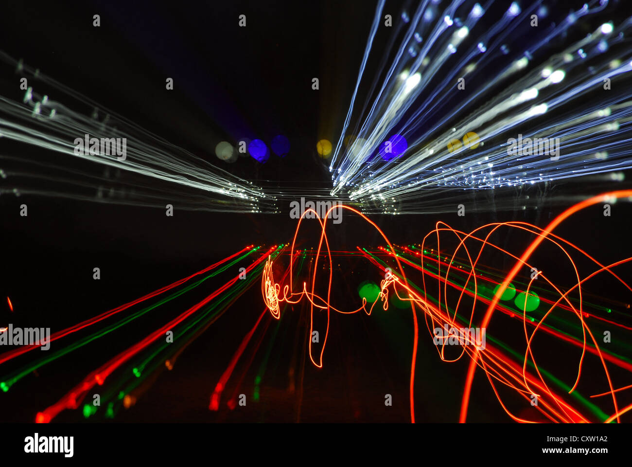 Dipingere con la luce di immagine con luci di rigatura Foto Stock