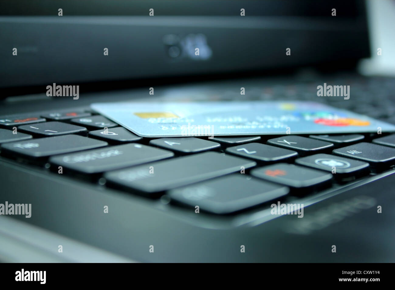 Shopping on line con carta di credito Foto Stock