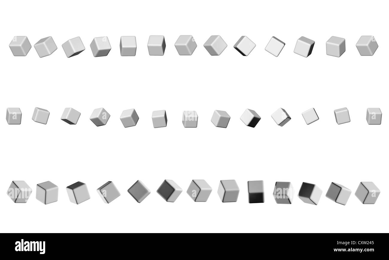 Sequenza di cubetti di grigio neutro per la testata del design del sito Foto Stock