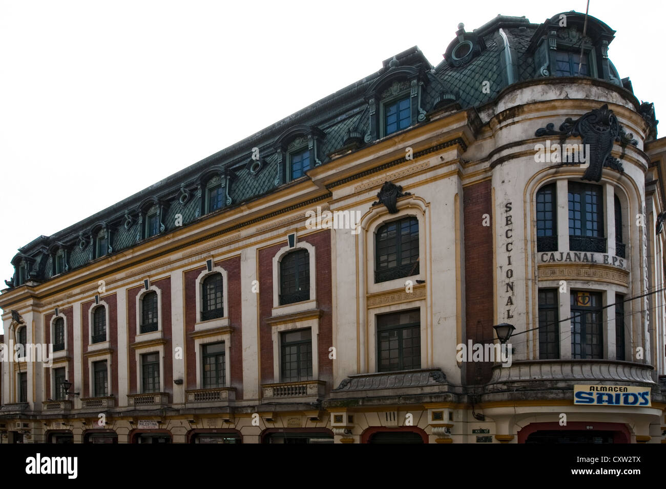 Edificio decorato, la Candelaria, Bogota, Colombia Foto Stock
