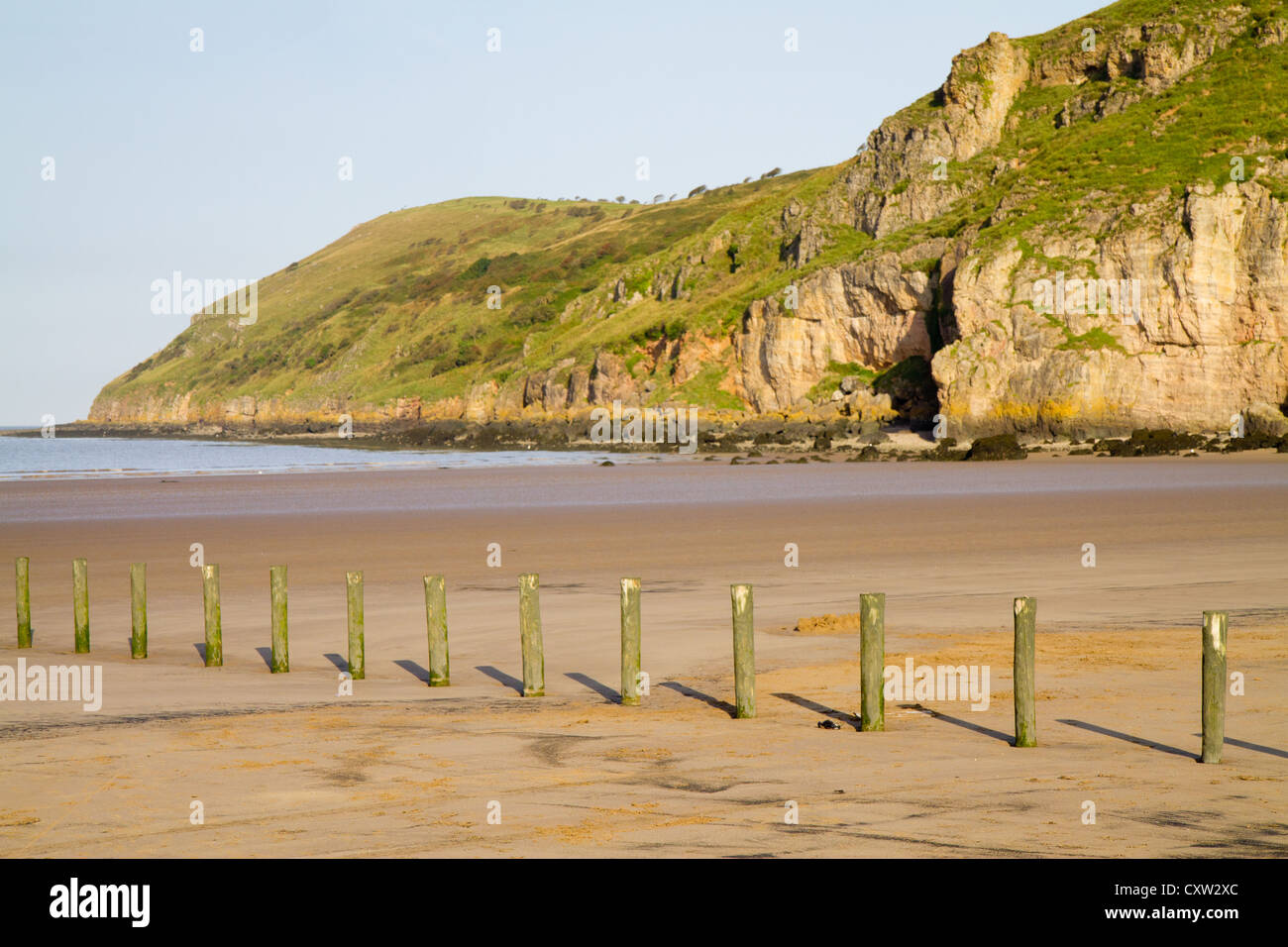 Brean beach e Brean giù Somerset in Inghilterra. Vicino alla città di Burnham on sea. Foto Stock