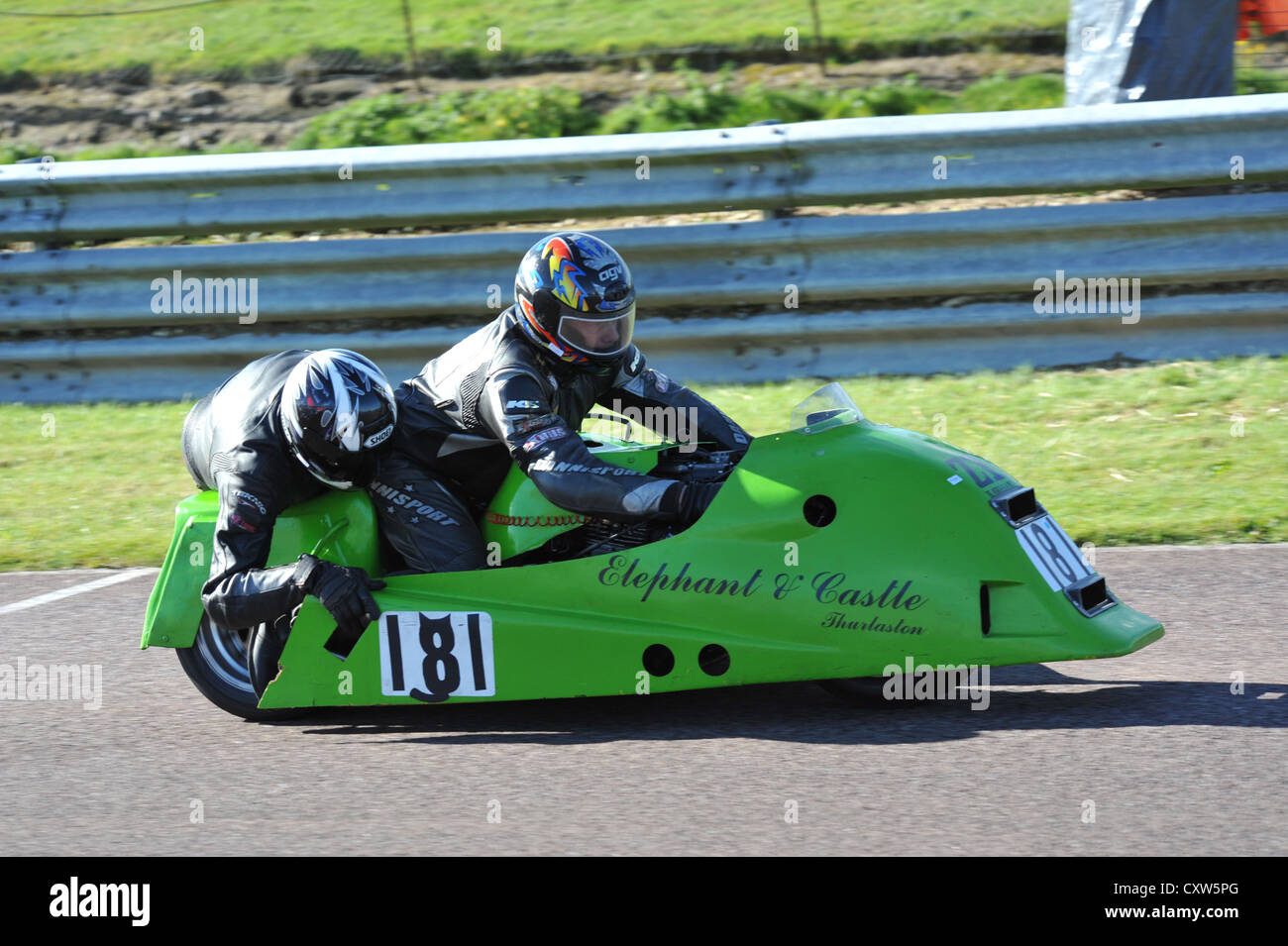 Moto e sidecar gara incontro a Thruxton Foto Stock