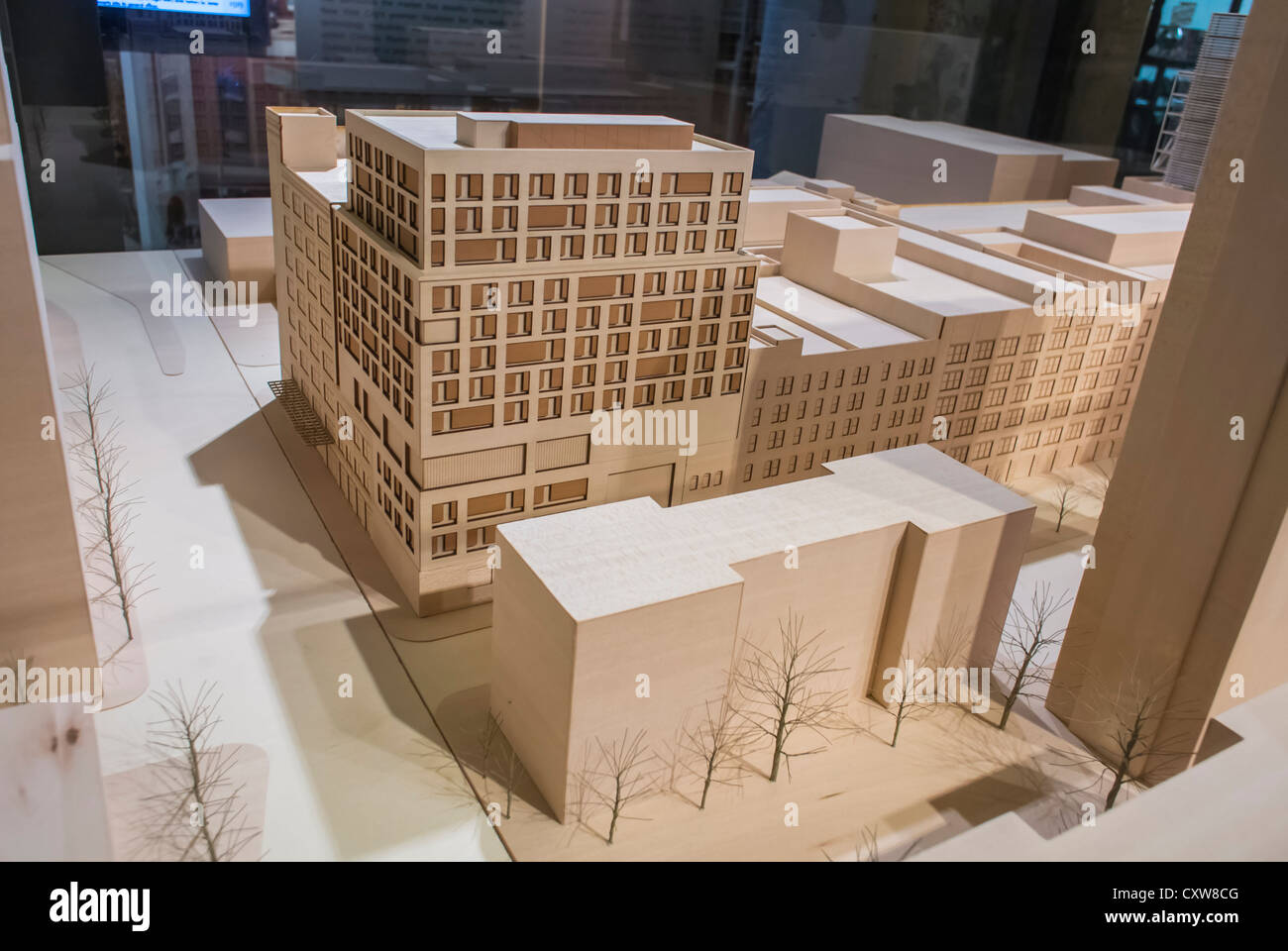 New York City, New York, USA, modello architettonico in mostra nel Chelsea Market Extension Project, centro commerciale, complesso per uffici, a Manhattan, Chelsea a New York Foto Stock
