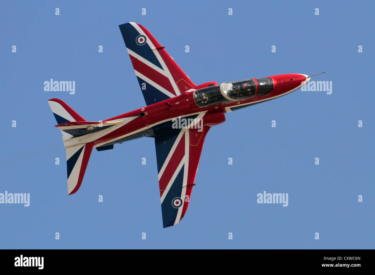 Royal Air Force BAe Hawk T1 aerei da addestramento militare con aeroplani in speciali colori espositore Foto Stock
