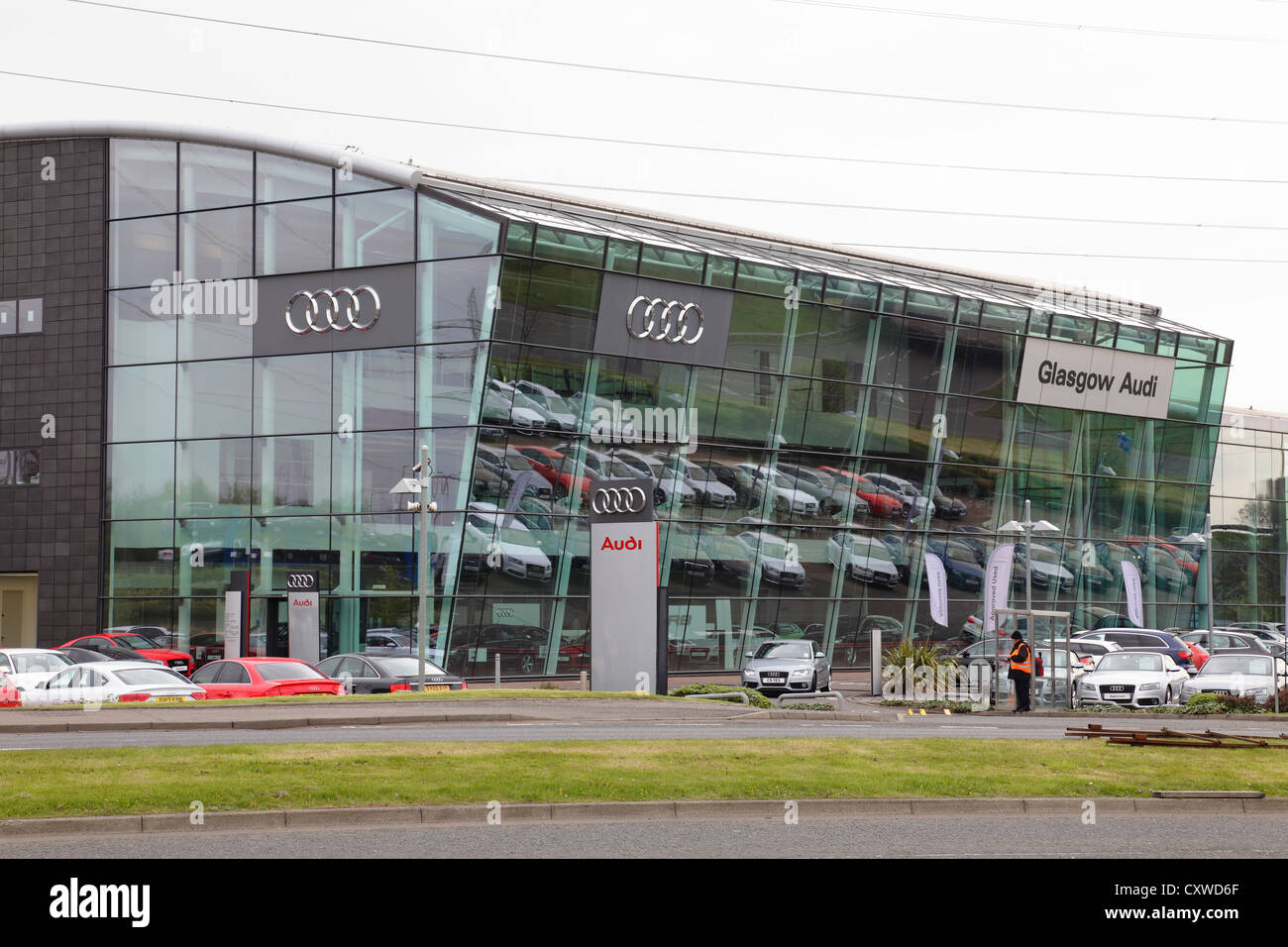 Il Glasgow Audi Concessionaria Auto, Scotland, Regno Unito Foto Stock