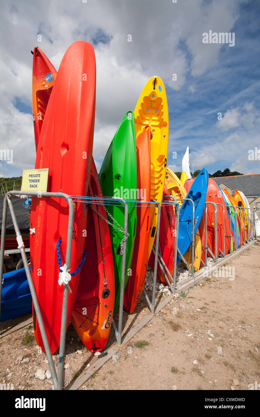 Kayak da mare etc. Lyme Regis, England, Regno Unito Foto Stock