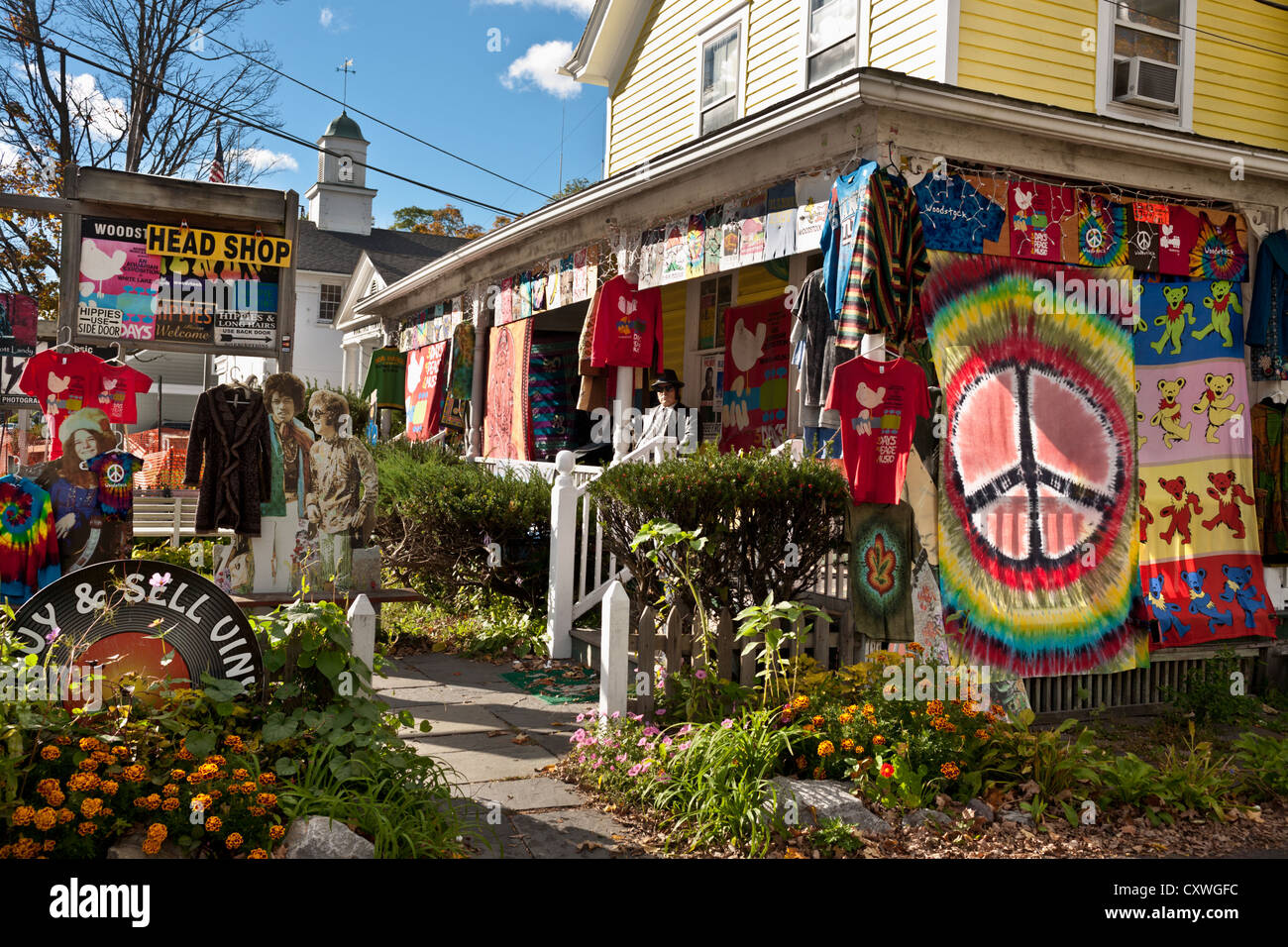 Un negozio principale a Woodstock, New York state, nelle Catskills Foto Stock