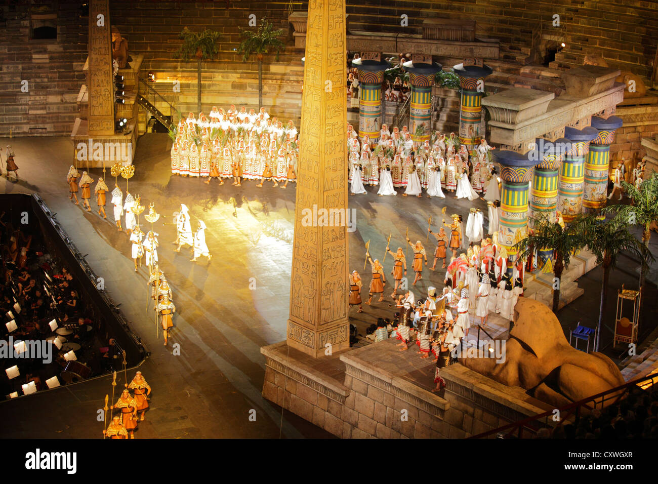 Aida di Giuseppe Verdi, prestazioni all'Arena di Verona, Italia Foto Stock