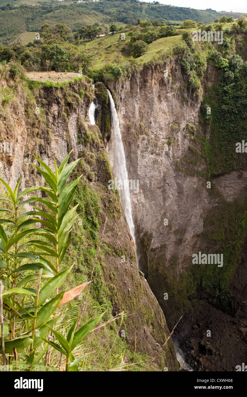 Cascata, Salto de Mortino, Parco Nazionale di Puracé, Fiume Magdalena vicino a San Agustín, Colombia Foto Stock