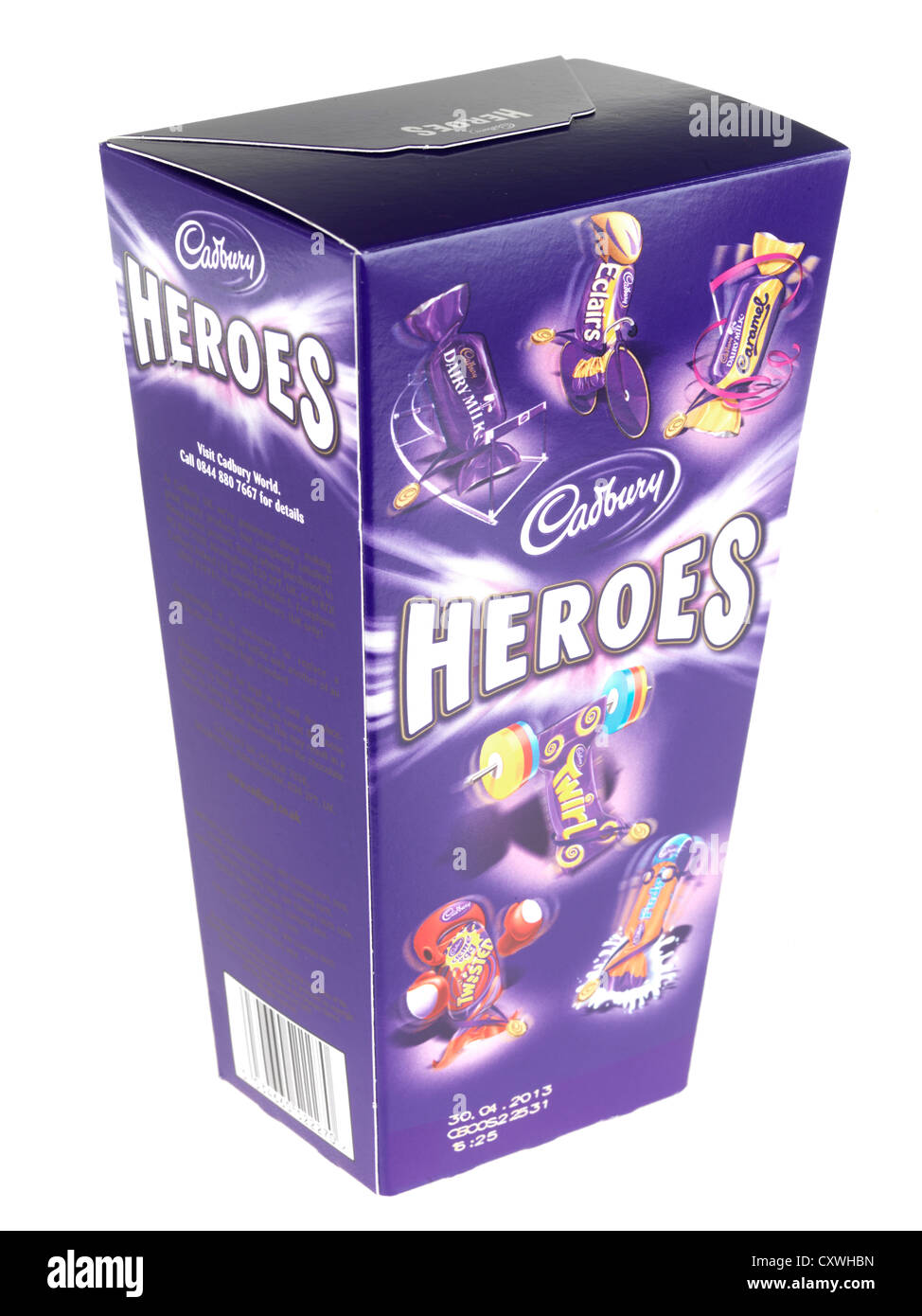 Scatola di Cadbury assortiti confezionate singolarmente Heros dolci isolata contro uno sfondo bianco con nessun popolo e un tracciato di ritaglio Foto Stock Scatola di Cadbury assortiti confezionate singolarmente Heros dolci isolata contro uno sfondo bianco con nessun popolo e un tracciato di ritaglio Foto Stock