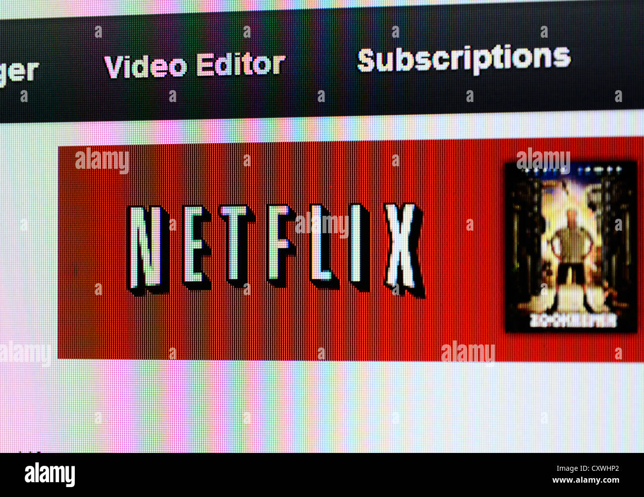 Il netflix sito web Foto Stock