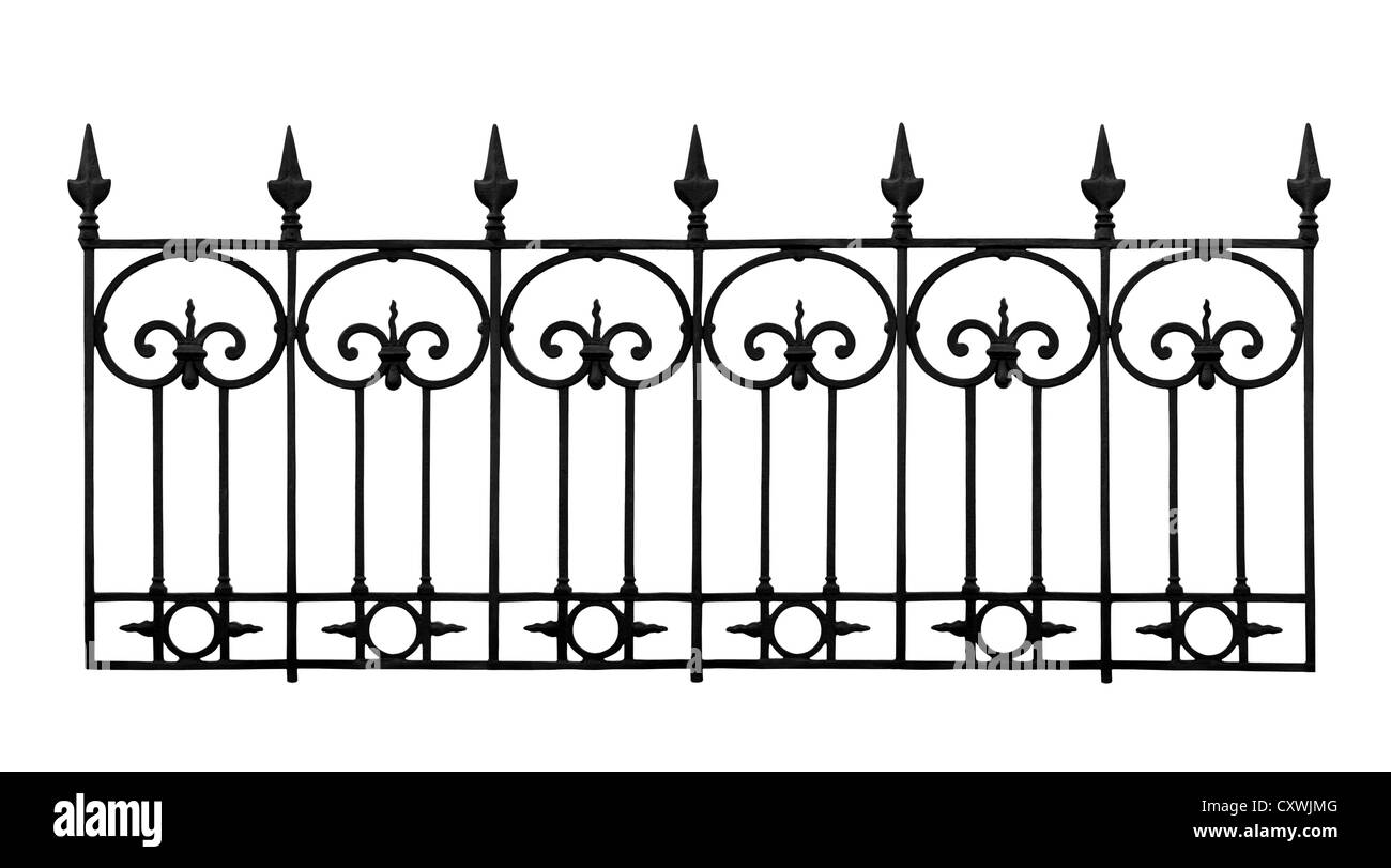 Forgiato traliccio decorativo isolato su sfondo bianco Foto Stock