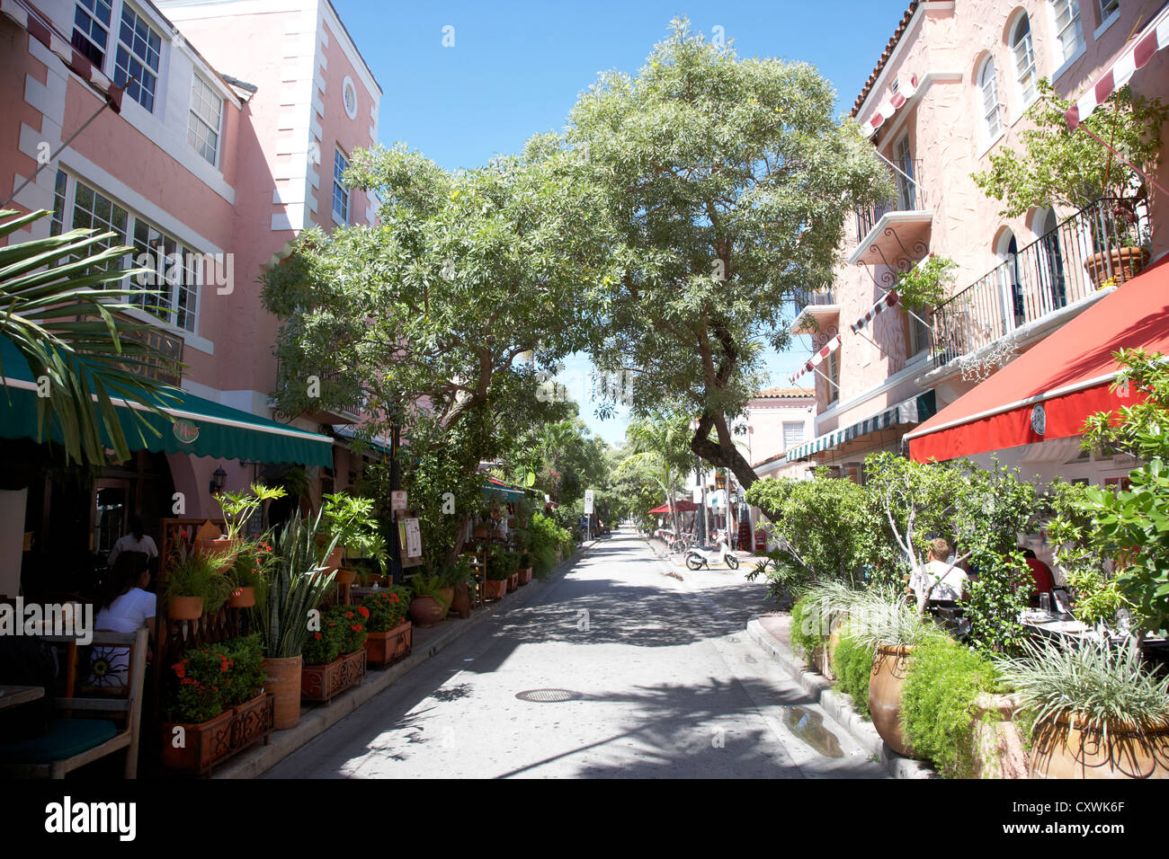 Espanola Way storico villaggio spagnolo sobe South Beach di Miami Florida usa Foto Stock
