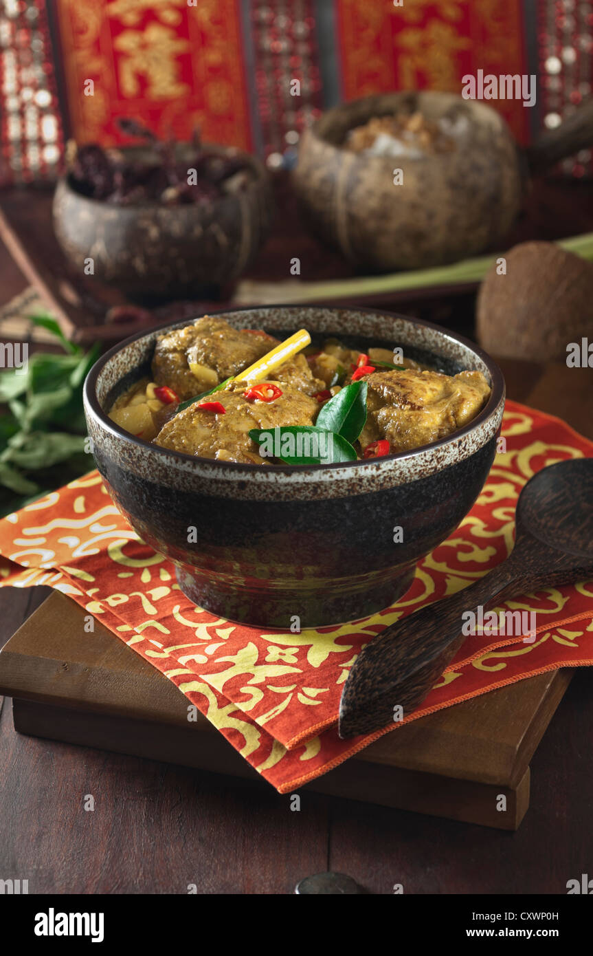 Peranakan curry di pollo di cibo malese Foto Stock