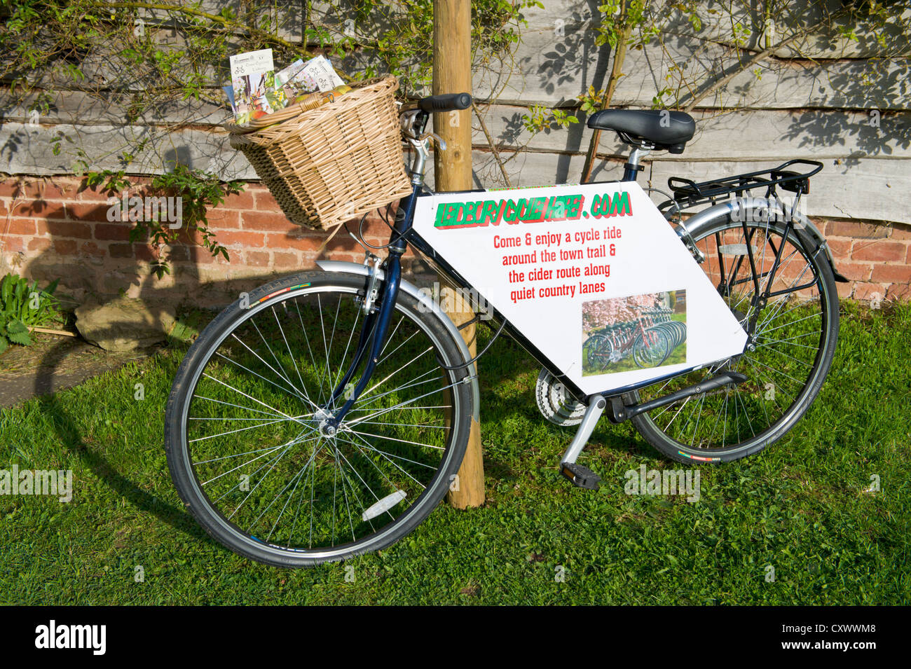 Ciclo rurale progetto di noleggio da LedburyCycleHire.com Foto Stock