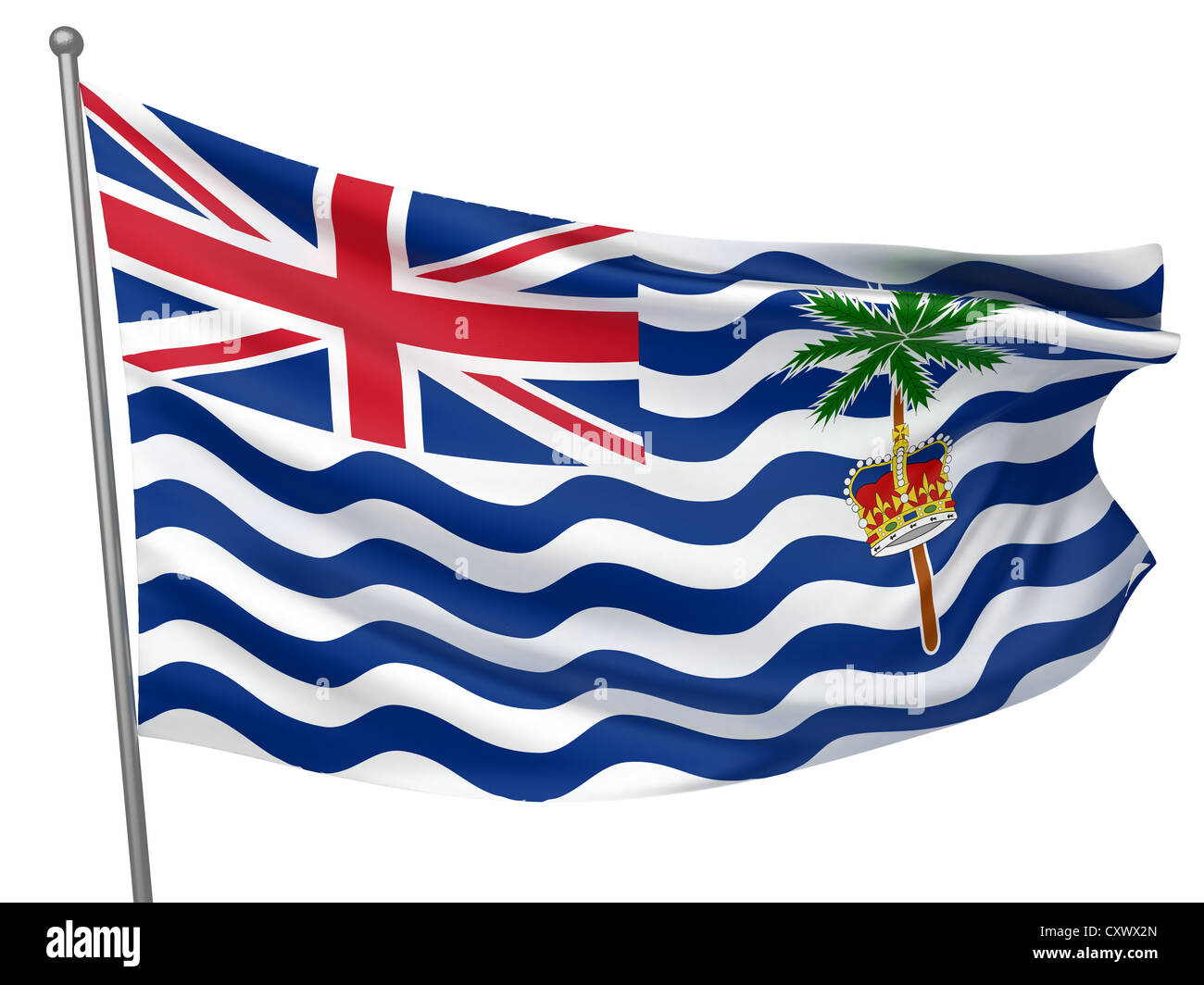 Territorio britannico dell'Oceano Indiano bandiera - tutti i paesi - Collezione immagine isolata Foto Stock