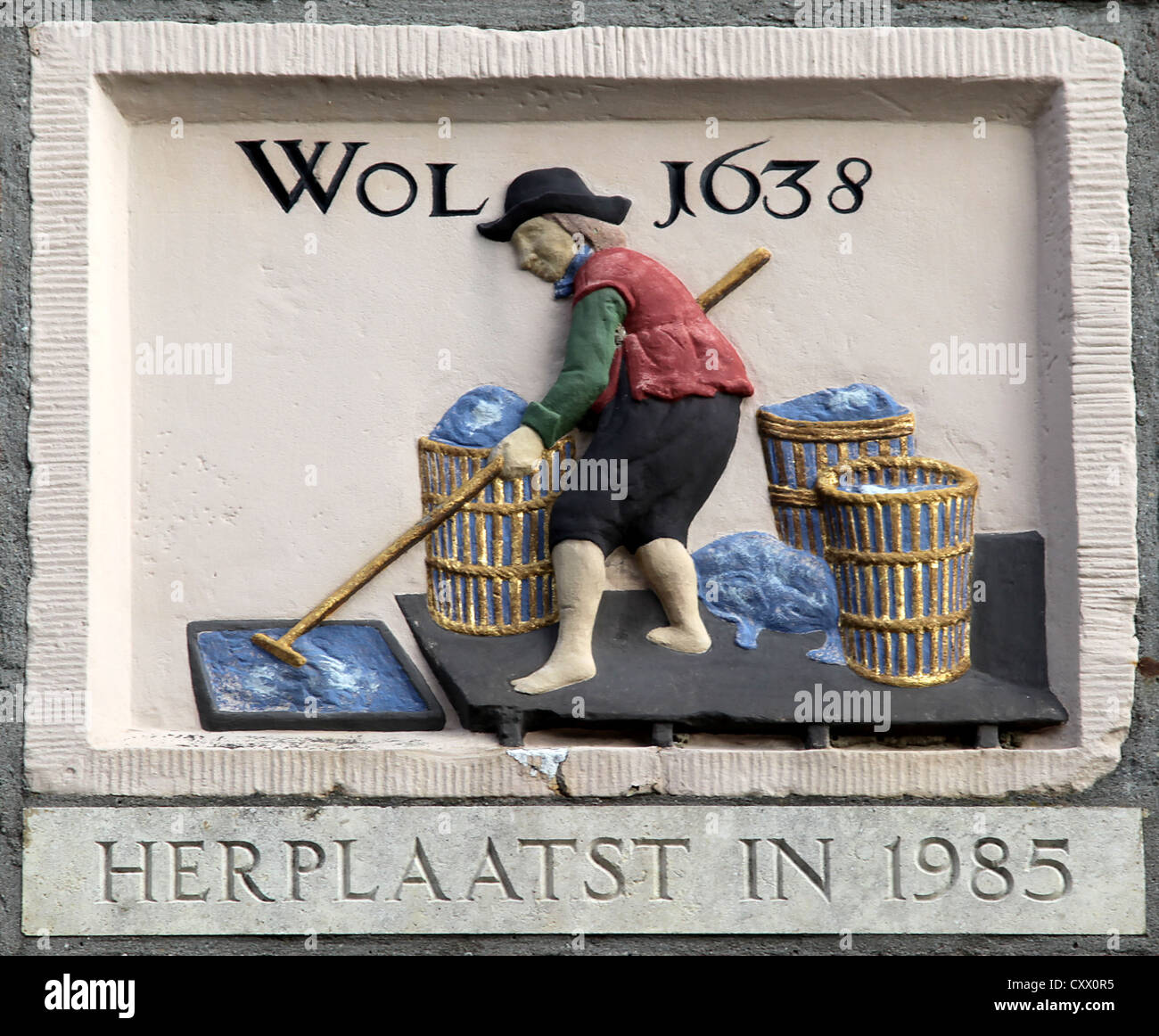 Commercio olandese della lana 1638 Leiden Paesi Bassi Lakenhal Foto Stock