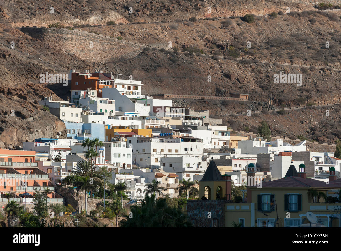 Sviluppo di alloggiamento a Puerto Mogan Gran Canaria Isole Canarie Spagna Foto Stock