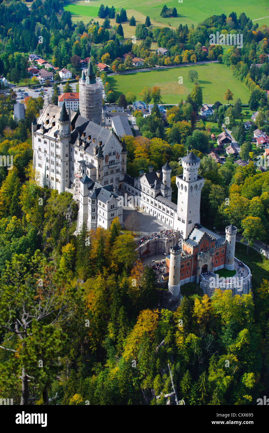 Punto di riferimento e il famoso castello di Neuschwanstein in Baviera, Germania Foto Stock