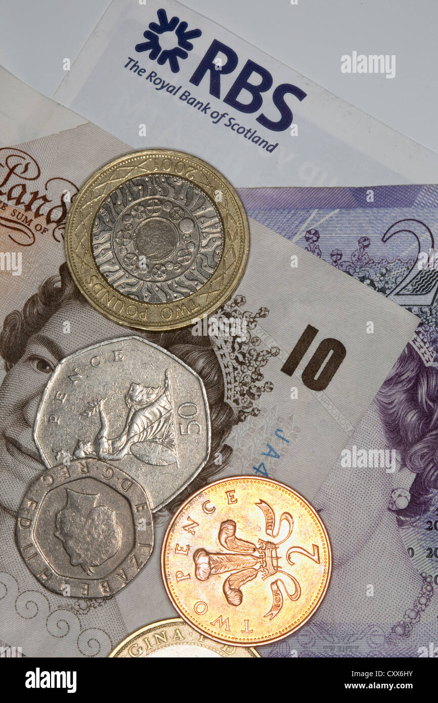 The Royal Bank of Scotland Logo aziendale con pagamento in contanti Foto Stock