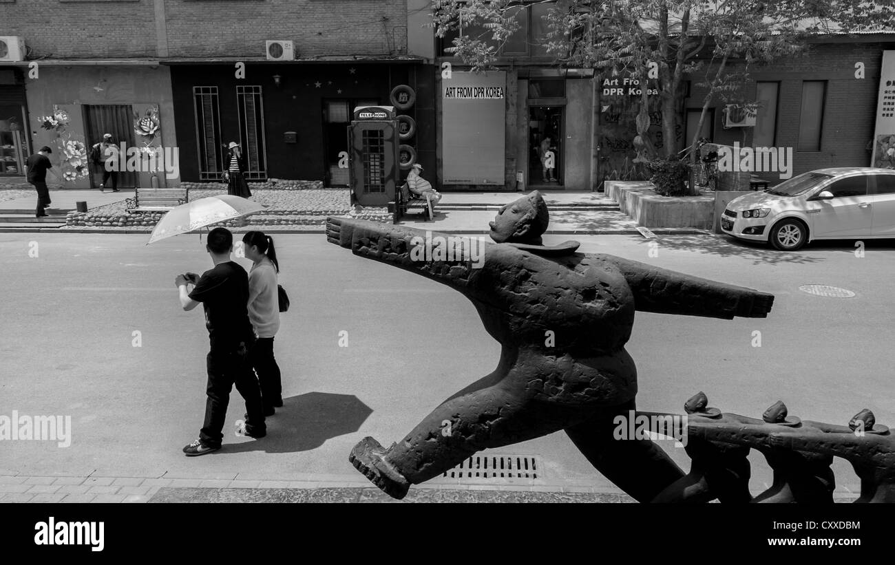 Scena di strada presso l'Art Zone 798 di Pechino, Cina Foto Stock