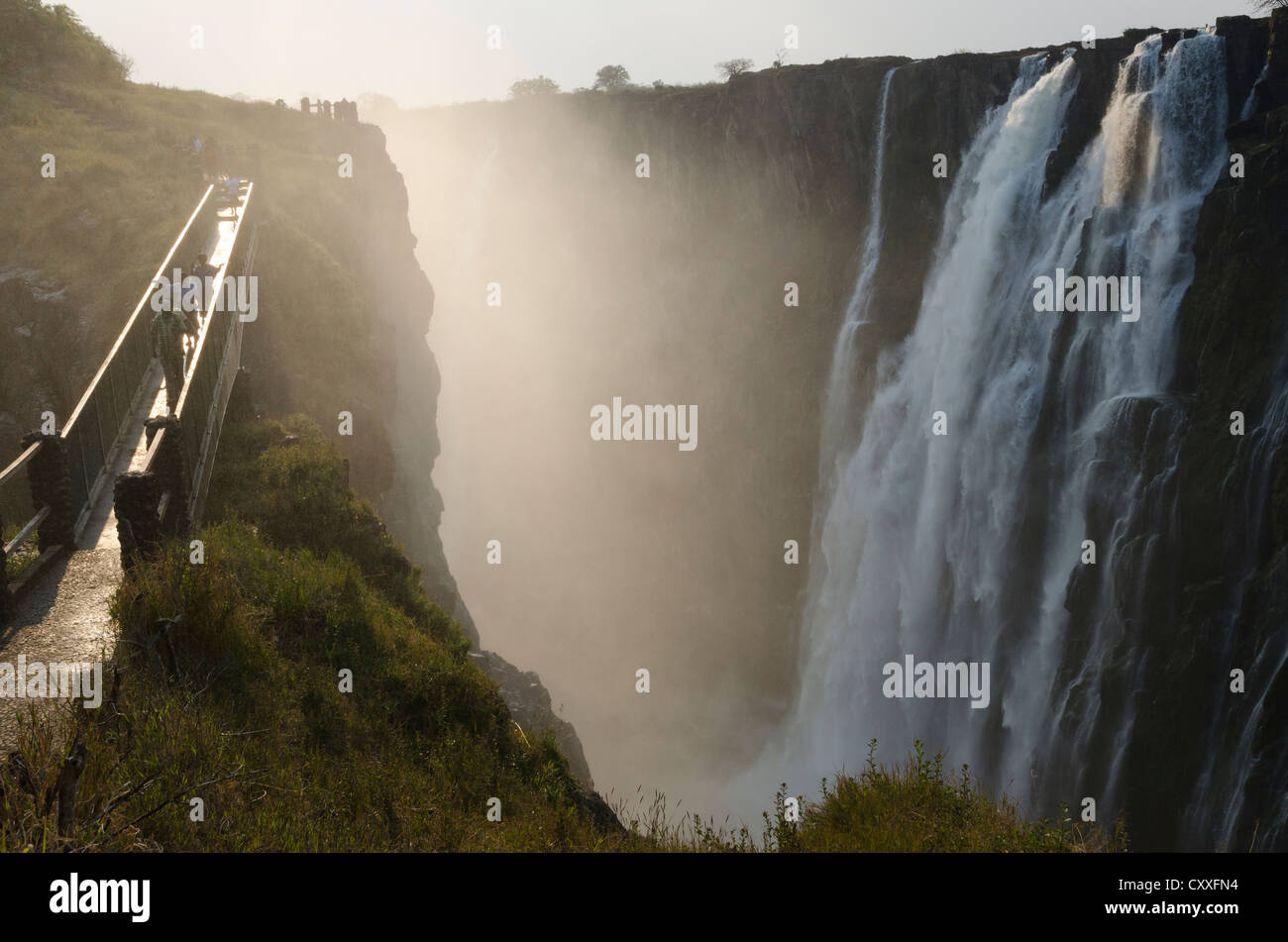 La Victoria Falls. Fiume Zambesi. Livingstone. Zambia. Foto Stock