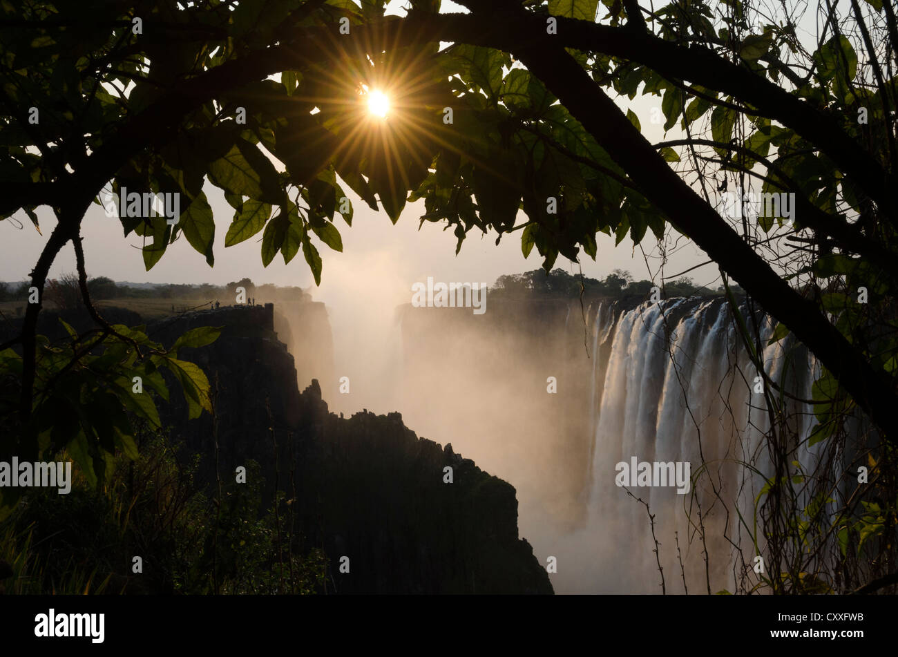 La Victoria Falls. Fiume Zambesi. Livingstone. Zambia. Foto Stock