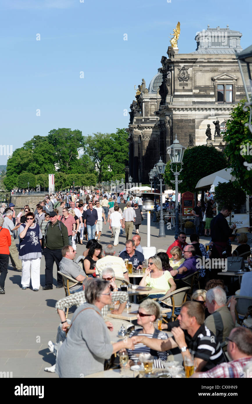 Bruehl's terrace, Dresda, Sassonia Foto Stock