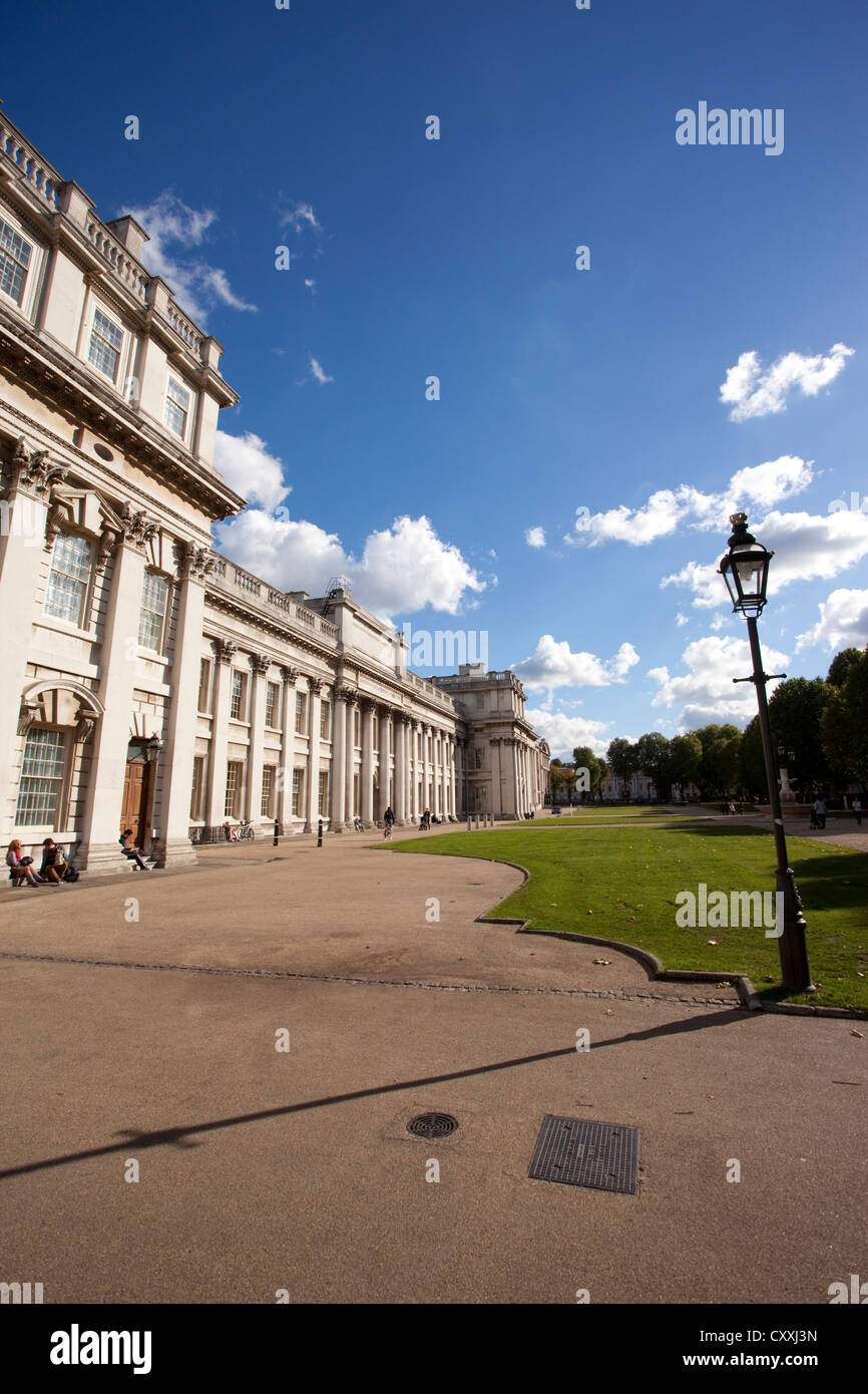 Re Carlo corte, Old Royal Navy College, Greenwich, a sud-est di Londra, England, Regno Unito Foto Stock