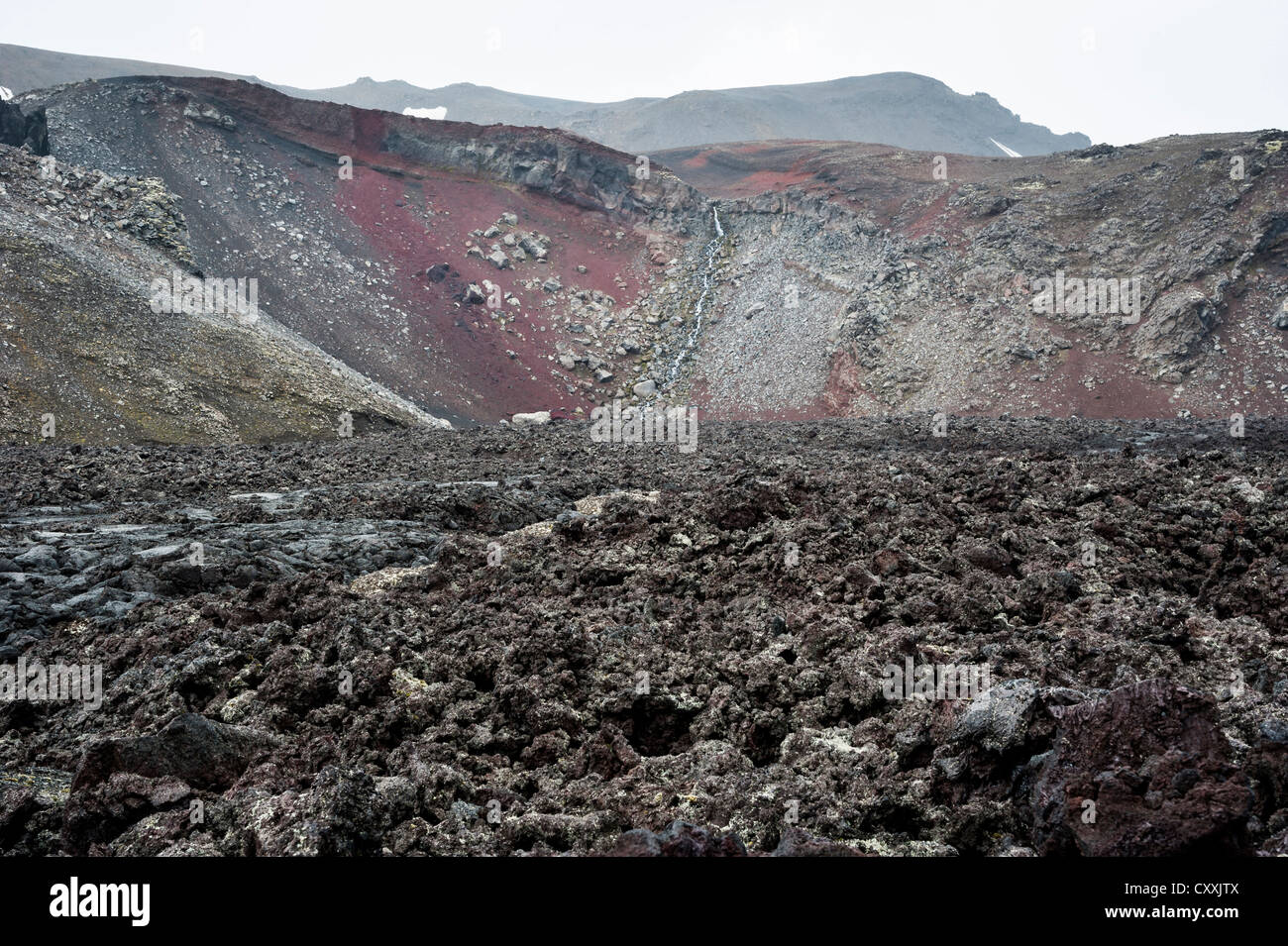 Campo di lava vicino Askja, altopiani, Islanda, Europa Foto Stock