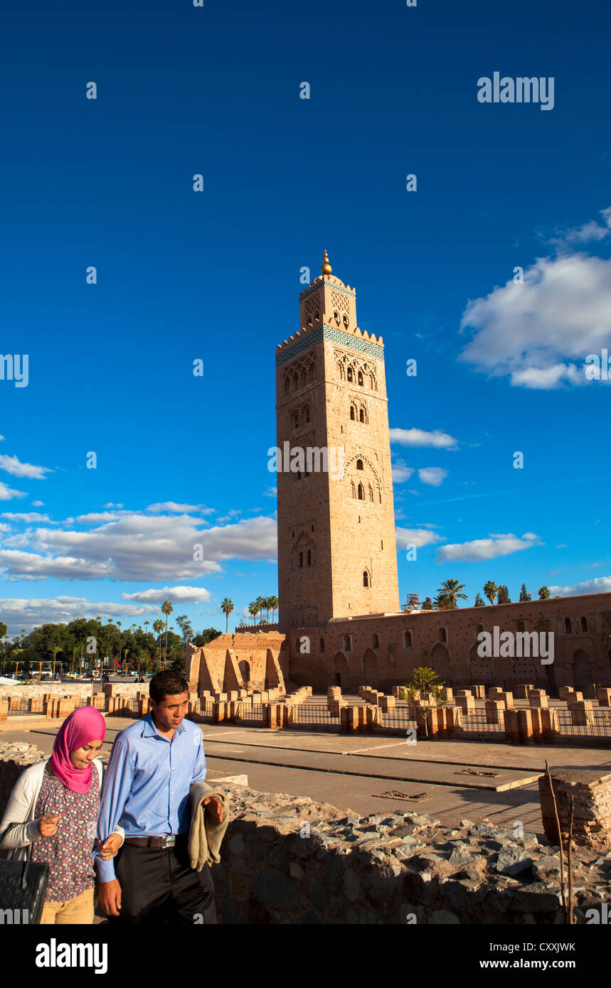 La moschea di Koutoubia marrakech marocco Foto Stock