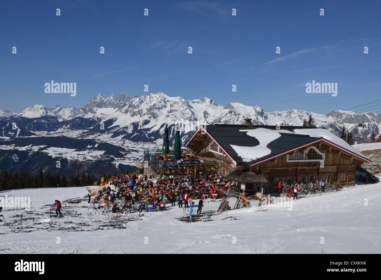 Schafalm alp, Schladming, sci, città ospite del Alpine Campionati Mondiali di sci nel 2013, Stiria, Austria, Europa Foto Stock