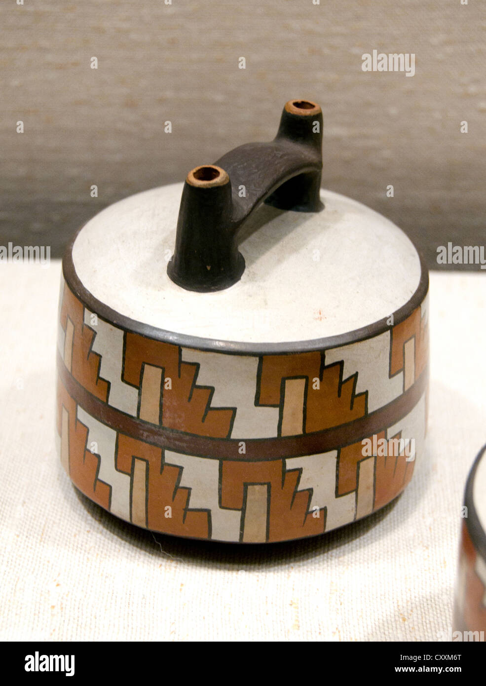 Lancia doppia bottiglia 2nd-IV secolo peruviano Perù Rio Grande de Ceramica Nasca 11,4 cm Foto Stock