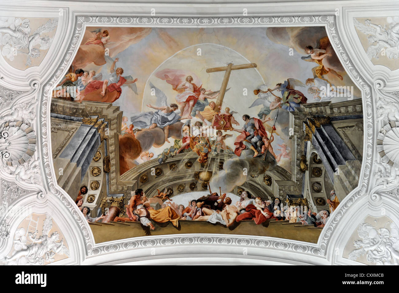 Il Santo sangue fresco da Cosmas Damian Asam, Basilica di San Martino a Weingarten, Baden-Wuerttemberg Foto Stock